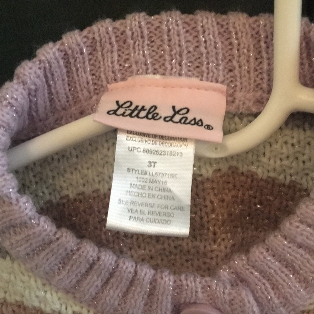 Little Lass Knit Button Down Sweater 3T - Picture 4 of 4